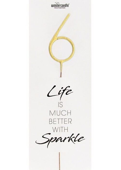 6 gold GIANT Life is much better with sparkle 498 Wondercandle®