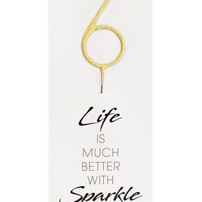 6 gold GIANT Life is much better with sparkle 498 Wondercandle®