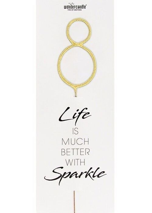 8 gold GIANT Life is much better with sparkle 498 Wondercandle®