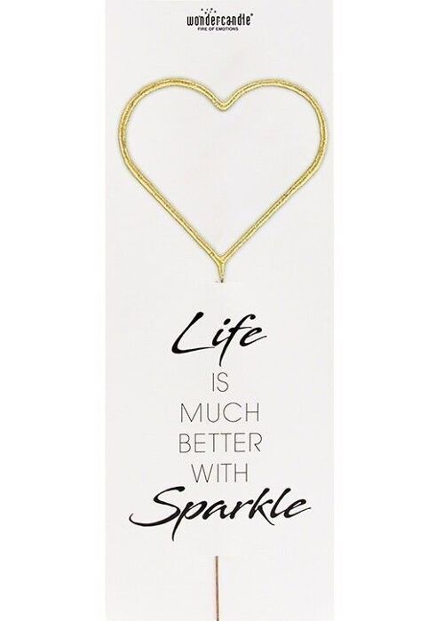 Herz gold GIANT Life is much better with sparkle 498 Wondercandle®