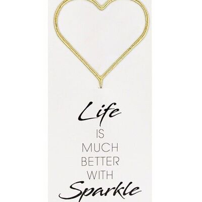 Heart gold GIANT Life is much better with sparkle 498 Wondercandle®