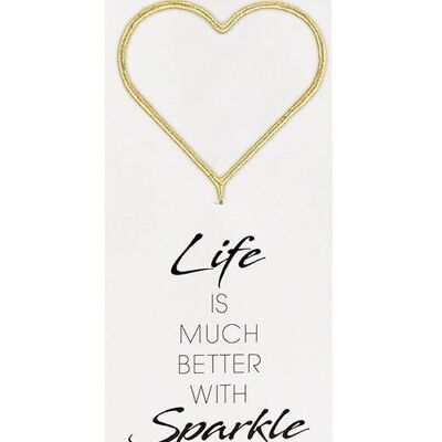 Herz gold GIANT Life is much better with sparkle 498 Wondercandle®
