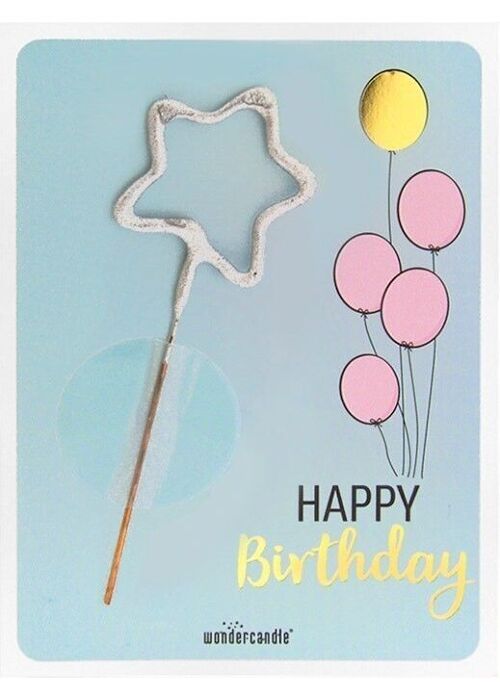 Happy Birthday hellblau Mini Wondercard #282