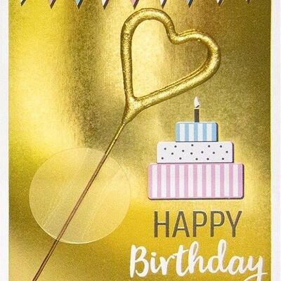 Happy Birthday gold Mini Wondercard #281