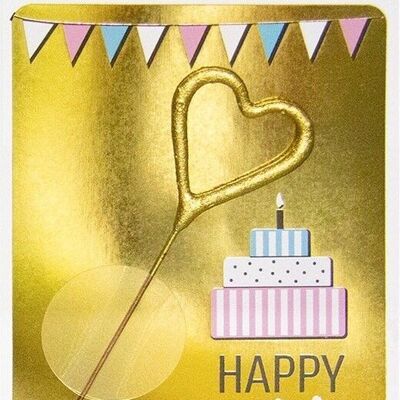 Happy Birthday Gold Mini Wonder Card #281