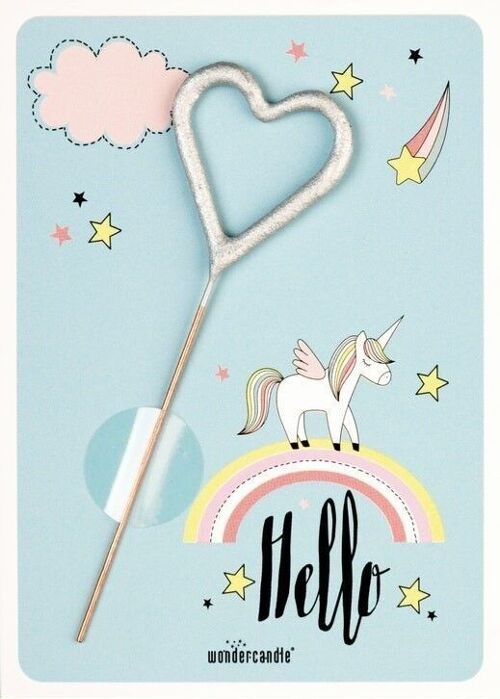 Hello unicorn blau 267 Mini Wondercard