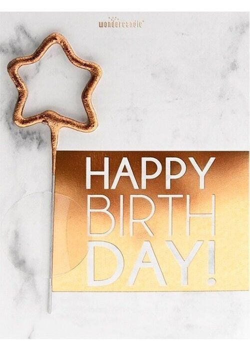 Happy Birthday 437 marble Mini Wondercard