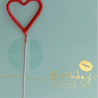 Birthday Kisses Green Birthday Greetings Mini Wondercard