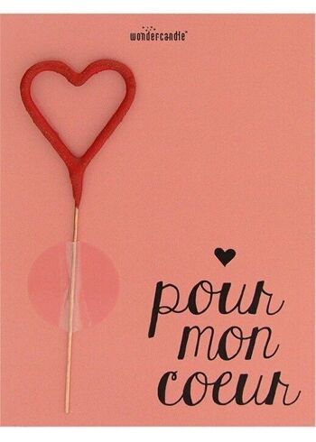 pour mon coeur pastel rouge Mini Wondercard 3