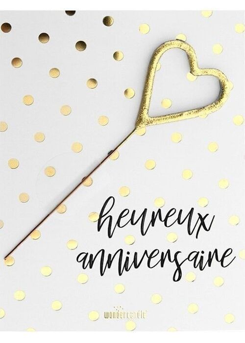 heureux anniversaire points d'or Mini Wondercard