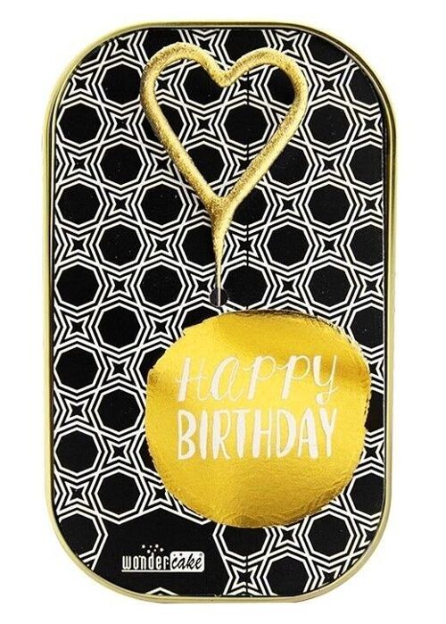 Happy Birthday gold dot  black&white 398 Wondercake