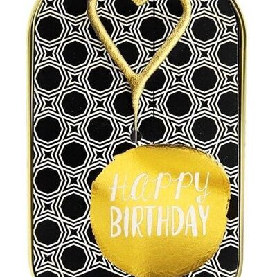 Feliz cumpleaños punto dorado blanco y negro 398 Wondercake