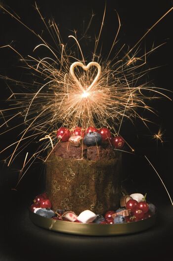 Cancake Happy Birthday paillettes d'or rose Gâteau aux cerises de la Forêt-Noire 7