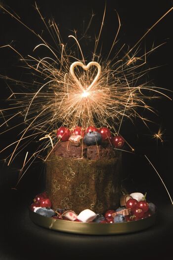 Cancake Happy Birthday paillettes d'or rose Gâteau aux cerises de la Forêt-Noire 3