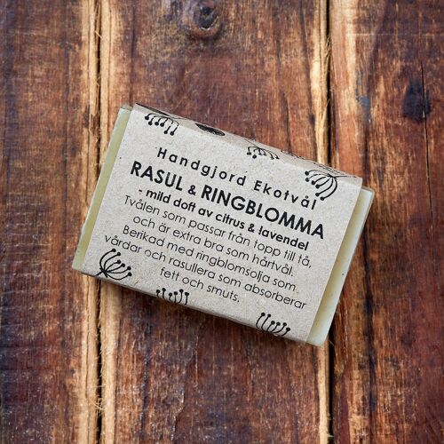 Eco Soap Rhassoul & Calendula - gentle scent of citrus & lavender 40 g