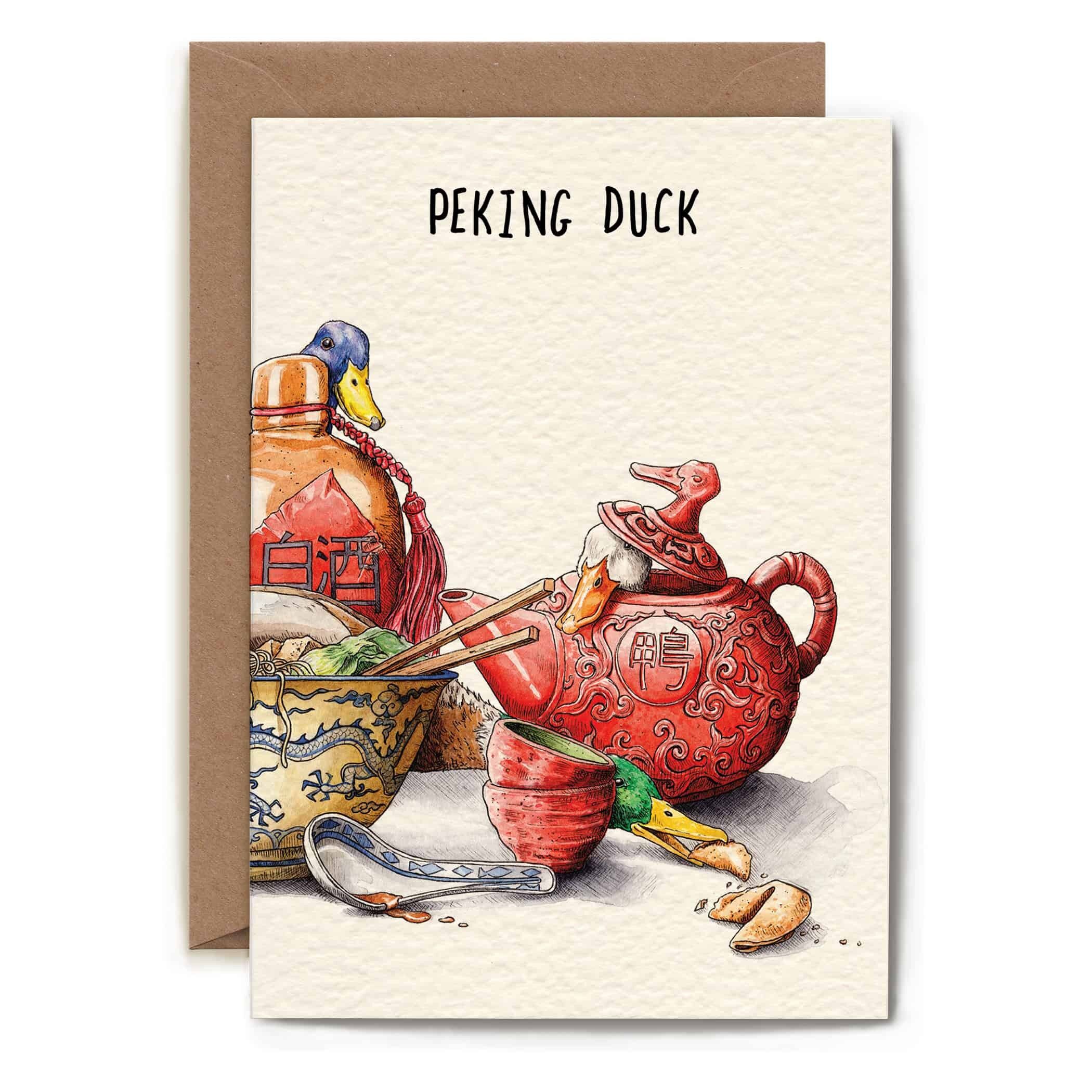 Carte de canard laqué