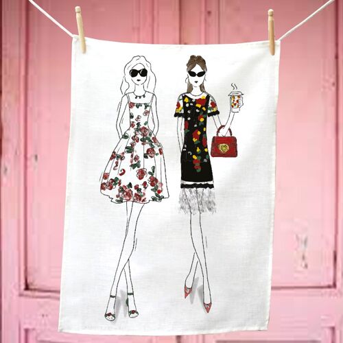 Best Friends- Fleur Boutique Tea Towel