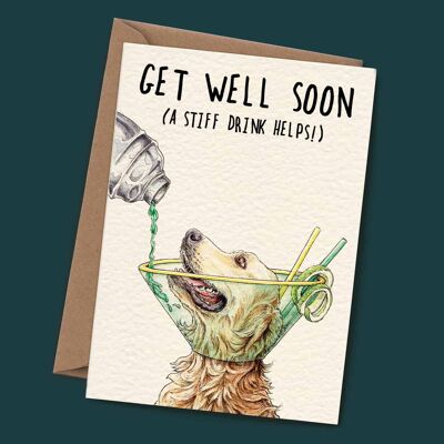 Carte de cône de chien - Get Well Card