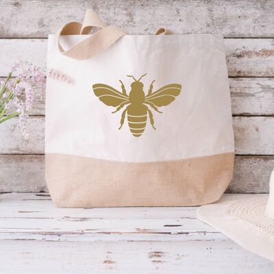 Bee design 100% coton toile plage sac fourre-tout Shopper
