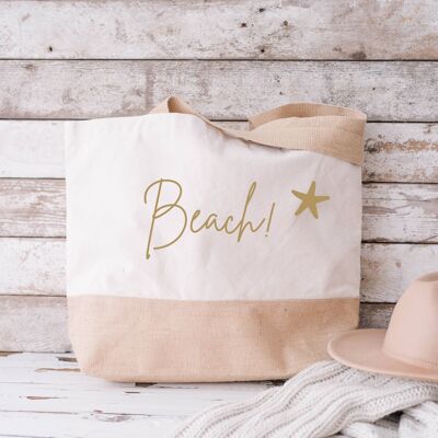 Beach design 100% Cotton Canvas Beach Tote Bag Shopper