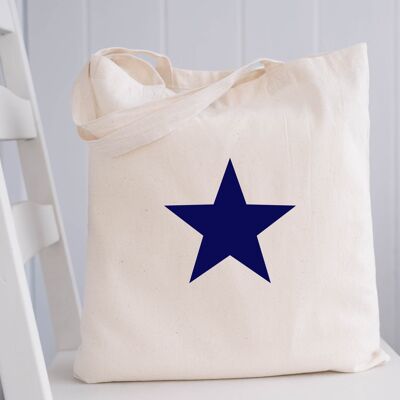 Navy Star Designs 100% Organic Cotton Natural Tote Bag