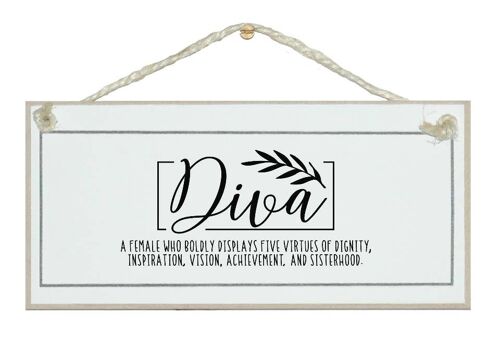 Diva Definition Ladies Signs