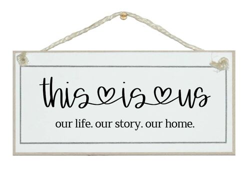This is Us Our Story Scroll Farmhouse Home Signs