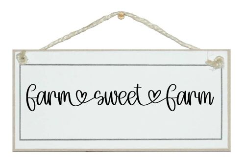 Farm Sweet Farm Scroll Farmhouse Home Signs