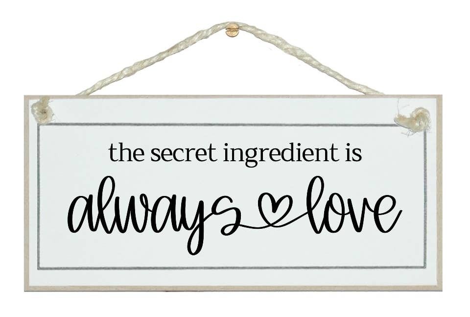 Love Always Secret Ingrediente Scroll Farmhouse Home Segni
