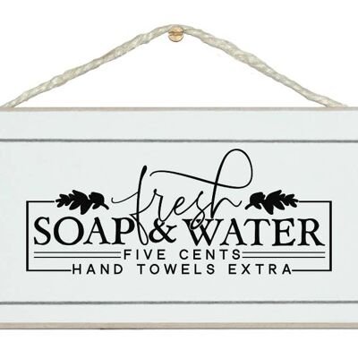 Signos de casa vintage de agua y jabón