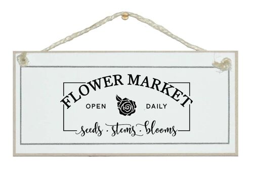 Flower Market Vintage Home Signs