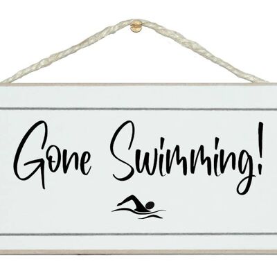 Gone Swimming Beach Sport-Schilder