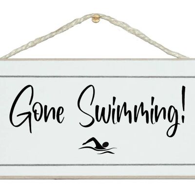 Gone Swimming Beach Sport Signes