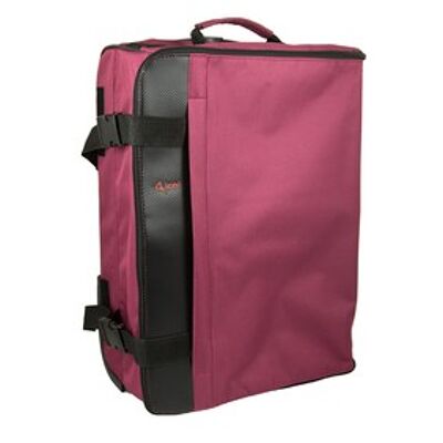 Foldable travel suitcase with wheels 51x35x22 cm. Red color