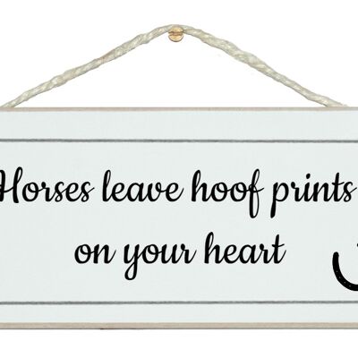 Empreintes de sabots sur votre cœur Animal Horse Signs