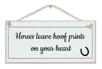 Empreintes de sabots sur votre cœur Animal Horse Signs