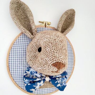 Bunny trophy with floral bow tie