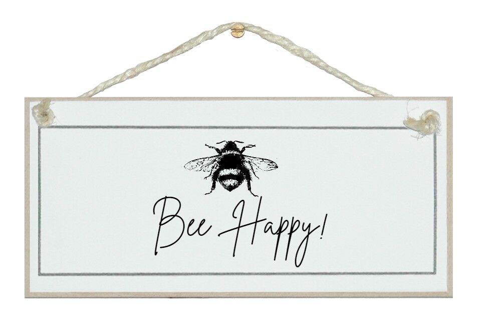 Segni generali di script vintage Bee Happy