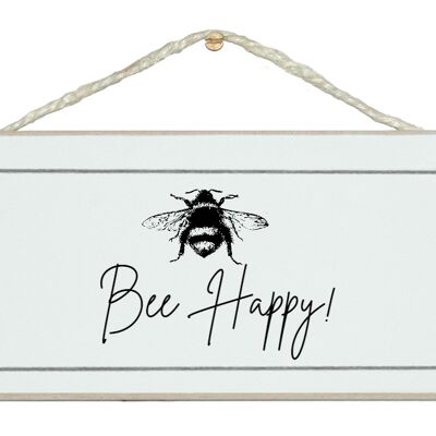 Vintage Bee Happy script Señales generales