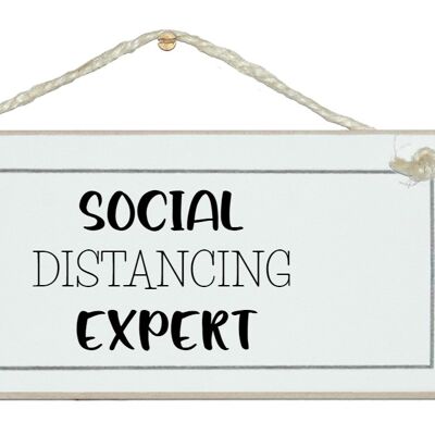 Experte für soziale Distanzierung. Allgemeine Zeichen