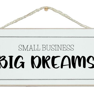 Kleine Unternehmen große Träume. Allgemeine Zeichen