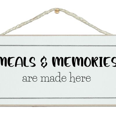 Hier zubereitete Mahlzeiten und Erinnerungen. Startseite Zeichen