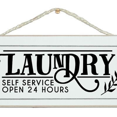 Servicio de lavandería las 24 horas. Señales de inicio