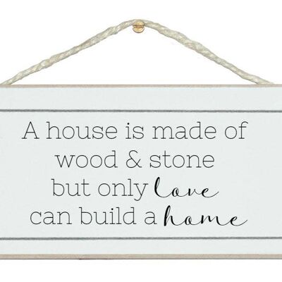 House made of wood and stone... Home Signs