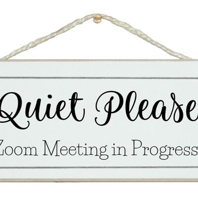 Silencio por favor, reunión de Zoom en progreso Inicio Señales