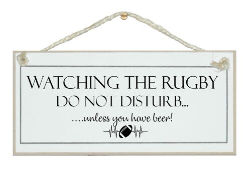 Do not disturb, watching Rugby Sport Signs