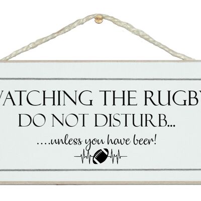 Non disturbare, guardando Rugby Sport Signs