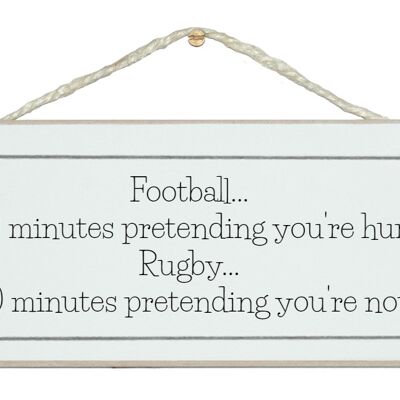 ...Rugby, der vorgibt, unverletzt zu sein! Sportzeichen