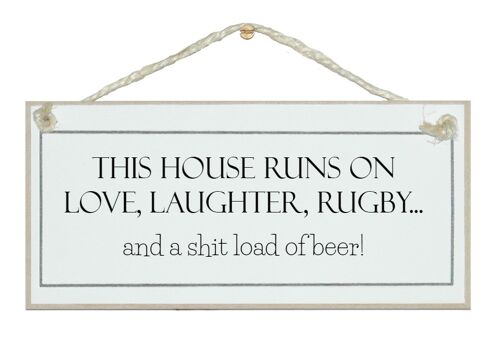 Rugby and s**t loads of beer! Sport Signs