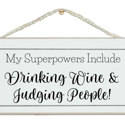Supermacht, Wein & Menschen beurteilen! Allgemeine Getränkeschilder